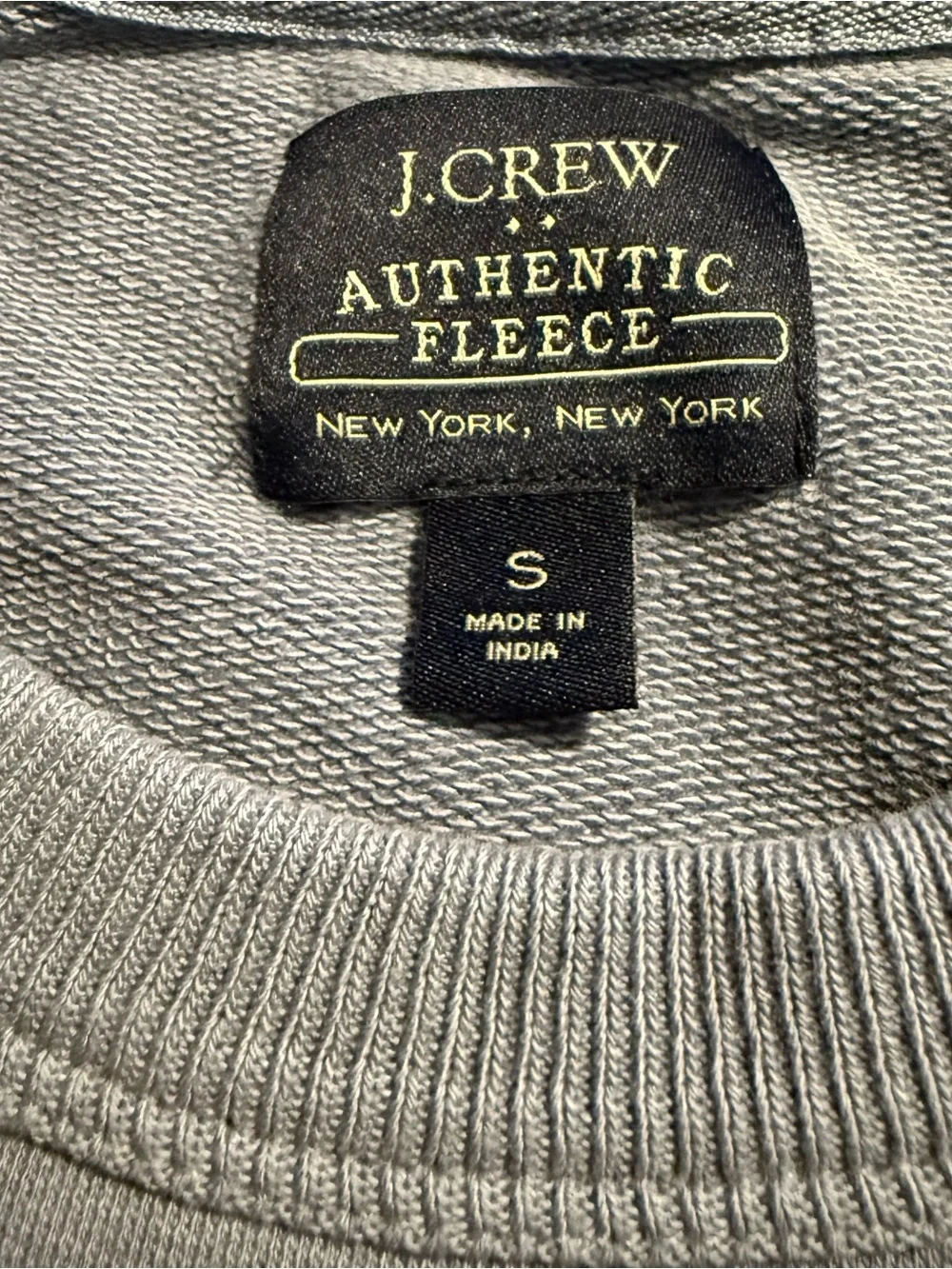J Crew Blue Cotton Authentic Fleece Lightweight Crewneck Sweatshirt